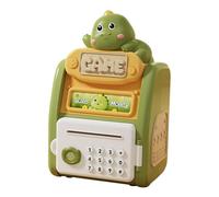 perfk Distributeur automatique de billets électronique, boîte d'épargne, tirelire électronique à enroulement automatique pour les enfants de 3 à 8 ans, Dinosaure