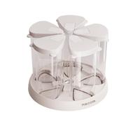 perfk Distributeur de céréales réutilisable rotatif à 360° pour le riz, les haricots, les cacahuètes et autres en-cas. Usage domestique, Base Blanche