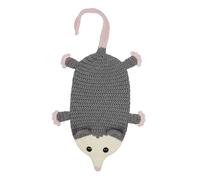 perfk Distributeur de sacs à en forme d'opossum, un gadget adorable fait main pour les amoureux des opossums. Porte-sacs tricotés, Les Yeux Ouverts