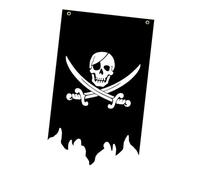 perfk Drapeau pirate d'Halloween, décoration d'intérieur, 0,98 pi x 1,6 pi, rétro, panneau suspendu, bannière squelette, pour cadeau, fête, Style B
