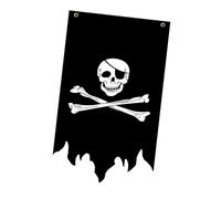 perfk Drapeau pirate d'Halloween, décoration d'intérieur, 0,98 pi x 1,6 pi, rétro, panneau suspendu, bannière squelette, pour cadeau, fête, Style A