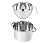 perfk Ensemble de casseroles à Double Bain-Marie, fondoir à Chocolat avec Bec verseur, pour la Fabrication de Bonbons, Le Beurre, la Cuisson à la Maison