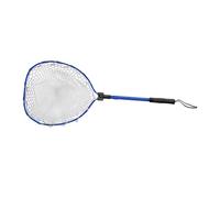 perfk Épuisette de pêche Pliable en Alliage d'aluminium, Pratique pour la Capture et la Remise à l'eau, avec poignée Ergonomique antidérapante et, Poteau Bleu Filet Blanc