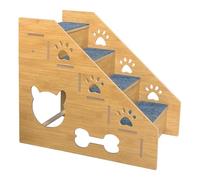 perfk Escalier en Bois pour Chien et Chat, antidérapant, idéal pour Les Chats âgés. Accessoires pour Animaux de Compagnie : marchepied pour lit ou canapé, 4 Couches