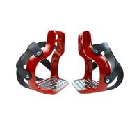 perfk Étriers d'équitation d'endurance, Cage Robuste avec Housse Protection et Support pour Les Pieds, pour Les Sports équestres, Rouge