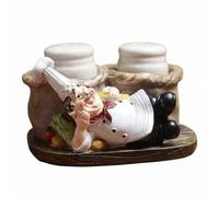 perfk Figurine Chef Résine Décorative Support Épices Porte-bouteille Panier Résistant pour Étagère Cuisine Cadeau pour Amateurs Cuisine, Chef Dormant