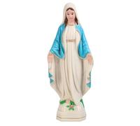 perfk Figurine de la Bienheureuse Vierge Marie Notre-Dame de Lourdes Figurine religieuse Cadeau créatif Collection peinte à la main Sculpture, Bleu