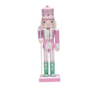 perfk Figurine Ornement Traditionnel Hauteur 26 cm Noël Soldat Décoration de Noël pour Cheminée Étagère, Rose