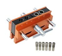 perfk Gabarit de centrage automatique pour trous droits - Outil de menuiserie portable, robuste et de qualité supérieure - Installation facile - 6 douilles, Standard