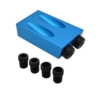 perfk Gabarit de perçage pour trous de poche 7 pièces, outils de menuiserie avec 6 manchons, guide à 15° et gabarit de perçage incliné à 15°.