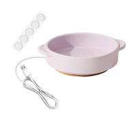 perfk Gamelle chauffante pour Animaux, Ronde, Stable et Portable en céramique avec Patins antidérapants pour Une Utilisation intérieure et extérieure par, Violet, Hauteur : 4.5 cm