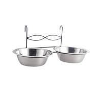 perfk Gamelles suspendues pour Animaux de Compagnie, gamelles pour Niche avec Support, Accessoires d'alimentation, récipient Alimentaire Robuste pour, Diamètre 17cm