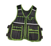 perfk Gilet porte-outils ajustable, organisateur d'outils multifonctionnel et pratique de qualité supérieure avec de multiples poches, vêtement de, Vert