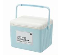 perfk Glacière Isotherme Boîte Repas Conteneur Rigide Glacière Portable Triple pour Produits Frais Parois Verticales Renforcées et Couvercle Fixe Adaptée, Bleu Oxygène
