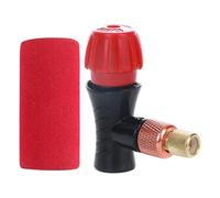 perfk Gonfleur de Pneu de vélo CO2 Portable, tête de gonflage de réparation Rapide, Pompe à Cartouche de CO2 pour vélo, Embout de Pompe pour Sports, Couverture en éponge Rouge