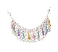 perfk Grand hamac en Filet pour Animaux en Peluche Boho Filet Suspendu Facile à Installer Hamac en Maille Organisateur de Jouets Suspendu d'angle pour