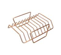 perfk Grille à côtes, Grille à rôtir avec poignées, Robuste, légère, Polyvalente, en Acier, pour Pique-Nique, Cour, Cuisine, randonnée, Or Rose