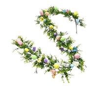 perfk Guirlande de Pâques, Guirlande d'œufs de Pâques, Décoration de Printemps Artificielle de 180 cm, Guirlande de Fleurs de Pâques avec œufs de Pâques, Ornement pour Fête, Fenêtre, Centre