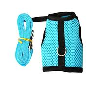 perfk harnachement de Doux et Laisse Clip de Corde Gilet en Maille Collier à Boucle réglable Confort Respirant pour écureuil Rat Chaton Petits, Bleu, M