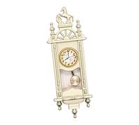 perfk Horloge murale de maison de poupée, modèle d'horloge de style vintage pour décoration miniature de maison de poupée à l'échelle 1:12, beige