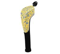 perfk Housse de Club de Golf en Similicuir pour Hommes et Femmes, col Long, imperméable, Accessoire de 'extérieur Simple, Jaune pour Hybride