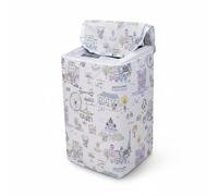 perfk Housse Linge Ouverture Lavable Polyester Résistant Protège Contre la Poussière Adaptée à la Buanderie Balcon Espace Collectif, Grand, Ouverture par Le Haut, Voyage Féerique