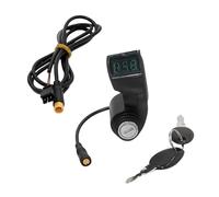 perfk Interrupteur de vélo électrique à Affichage numérique, Facile à Installer, Compact et fiable, Remplacement de l'interrupteur d'allumage, Serrure avec Câble