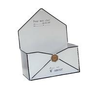 perfk Jardinière Murale en métal, Design enveloppe, décoration de Jardin pour extérieur, Accessoire Robuste, bac à Fleurs Rustique Suspendu, Size S White