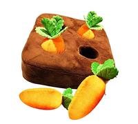perfk Jouet en peluche de carotte de jardin créatif jouet à mâcher de légumes Puzzle interactif pour animaux de compagnie tirer la peluche de carotte jouet, Carotte 4 pièces