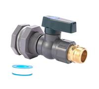 perfk Kit de dérivation de Jardin en PVC pour Baril d'eau, Adaptateur de Robinet de Tuyau d'arrosage et Filetage 3/4 po, vanne à Bille en PVC pour