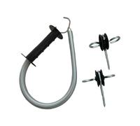 perfk Kit de Portail de clôture électrique, quincaillerie pour système de clôture, poignée à Ressort rétractable de 5 m avec Ressort de Rechange pour Field, avec 2 Isolateurs