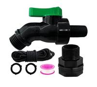 perfk Kit Robinet pour Baril Pluie, réservoir d'eau 3/4 Pouces, pièces Rechange Robustes, vanne pour Baril Pluie, raccord cloison, vanne, 2.06 Cm