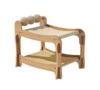 perfk Lit griffoir pour Chat Respirant pour l'été avec balles de Jeu, hamac à Deux étages pour 2 Chats, Tapis à gratter