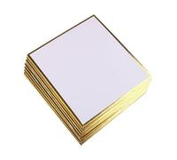 perfk Lot de 10 planches Shikishi carrées japonaises blanches, Carton Rigide Bordure Dorée, Shikishi Board pour calligraphie, conventions, événements et autographes, 10x10 Cm