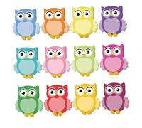 perfk Lot de 12 blocs-notes adhésifs hibou, créatifs et mignons, faciles à coller pour le bureau, les cahiers et l'école.