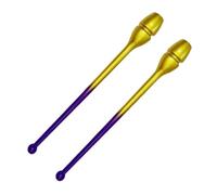 perfk Lot de 2 massues de Gymnastique Rythmique connectables, Accessoires de Danse Portables de 45 cm pour l'entraînement et la scène, Or Violet