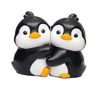 perfk Lot de 2 serre-livres en forme de pingouins, sculptures animales, objets d'art et d'artisanat, supports de livres mignons et amusants pour