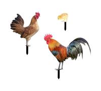 perfk Lot de 3 piquets décoratifs en Acrylique pour Poules, décoration de Jardin, pelouse, arrière-Cour