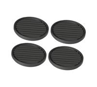 perfk Lot de 4 Patins Antidérapants En Caoutchouc pour Roulettes, Ronds, de Qualité Supérieure, pour Chaises, Bureaux, Canapés, Meubles, Butées de Lit, 8.5 Cm X 1 Cm