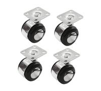 perfk Lot de 4 roulettes pivotantes de 5 cm, hautes performances, silencieuses, avec plaque supérieure, pour lit bébé, appareils électroménagers, Sans Frein