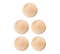 perfk Lot de 5 Boules en Bois, Sans Trou, pour Travaux Manuels et Projets de Bricolage, Décorations, Fabrication de Bijoux, Pièces de Bricolage Non Peintes Faites à La Main, Sphères Rondes, 5cm