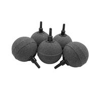 perfk Lot de 5 Pierres à air Rondes de 5 cm pour Aquarium, Installation Facile pour Petits étangs, Accessoires en matériaux minéraux, Pompes à air, Gris