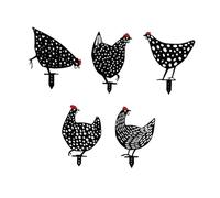 perfk Lot de 5 piquets de Jardin en Forme de Poule, Silhouette de Poule, Cadeaux décoratifs en Acrylique 2D, décoration de Jardin pour Le Jardinage