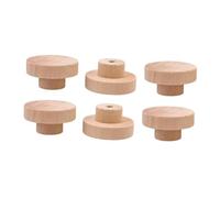 perfk Lot de 6 boutons de placard ronds à dessus plat, boutons de tiroir, quincaillerie d'armoire en bois, poignées d'armoire, 3 Cm X 2.5 Cm