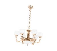 perfk Lustre de maison de poupée à l'échelle 1:12, jouet d'accessoires de décoration d'accessoires de poupée, modèle de lampe suspendue à la maison, auréé