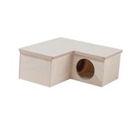 perfk Maison de Hamster Labyrinthe Multi-Chambres, décor Amusant, en Bois, Jouet de Nidification pour Hamsters syriens, Petits Animaux, Souris, Trois Pièces