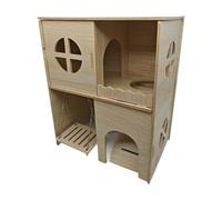 perfk Maison en Bois à 2 étages pour Hamster, Gerbille, Hamster, Refuge pour Petits Animaux, Chinchilla, Gerbille, Rat