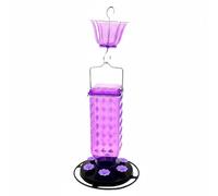 perfk Mangeoire pour Réservoir à Nectar Support Suspendu Anneau Circulaire Ports Multiples Facile à Remplir Adaptée à l'Extérieur Patio Jardin, Violet