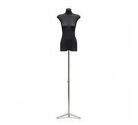 perfk Mannequin de Présentation Buste Mannequin Vitrine Torse Support Réglable Structure Bois Lin Métal pour Mise de, Argent Avec Base Triangulaire, style to 3