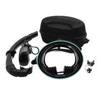 perfk Masque de Snorkeling avec Fenêtre en Verre Trempé Anti Buée et Sangle Réglable pour Têtes Adultes avec Coque de Transport Protectrice Adapté aux Sorties en , Vert